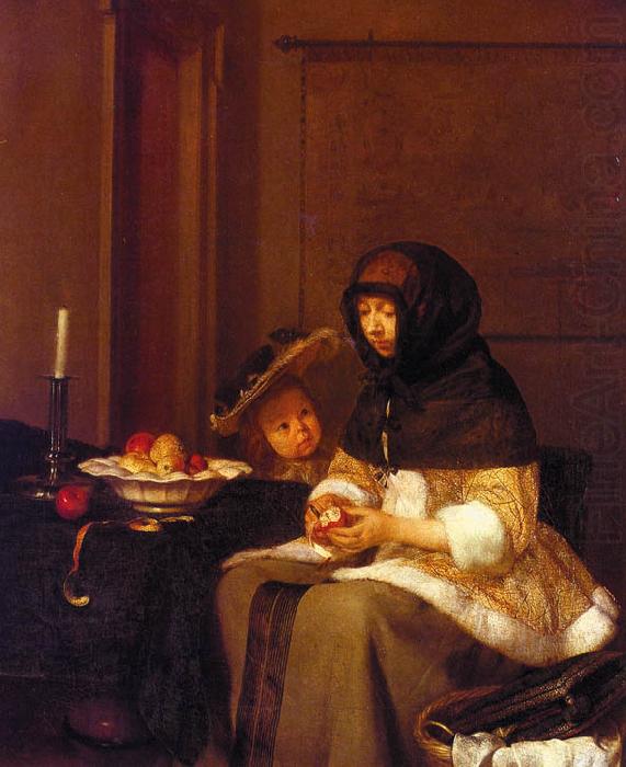 Gerard Ter Borch Woman Peeling Apples china oil painting image